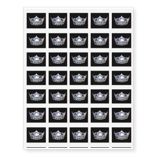 Miss America Silver Crown Temporary Tattoo