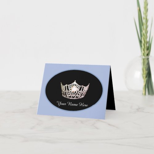Miss America Silver Crown Thank You Card_ Lt Blue