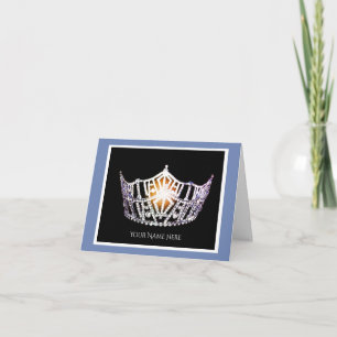 Miss America Silver Crown Thank You Card-Printed Card