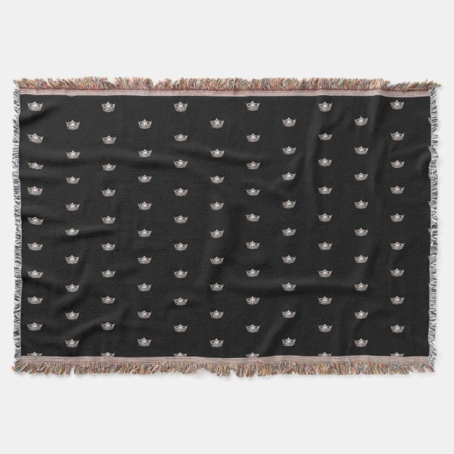 Miss America Silver Crown Throw Blanket (Front)