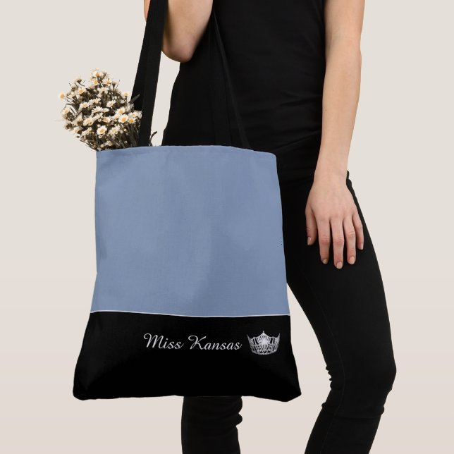 Miss America Silver Crown Tote Bag-Large (Close Up)