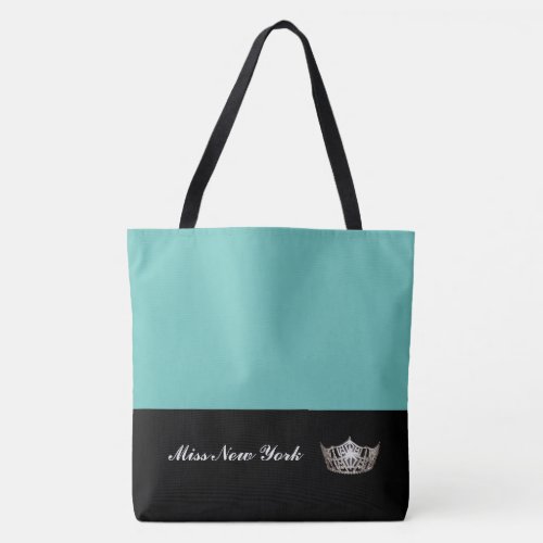 Miss America Silver Crown Tote Bag_Large Aqua