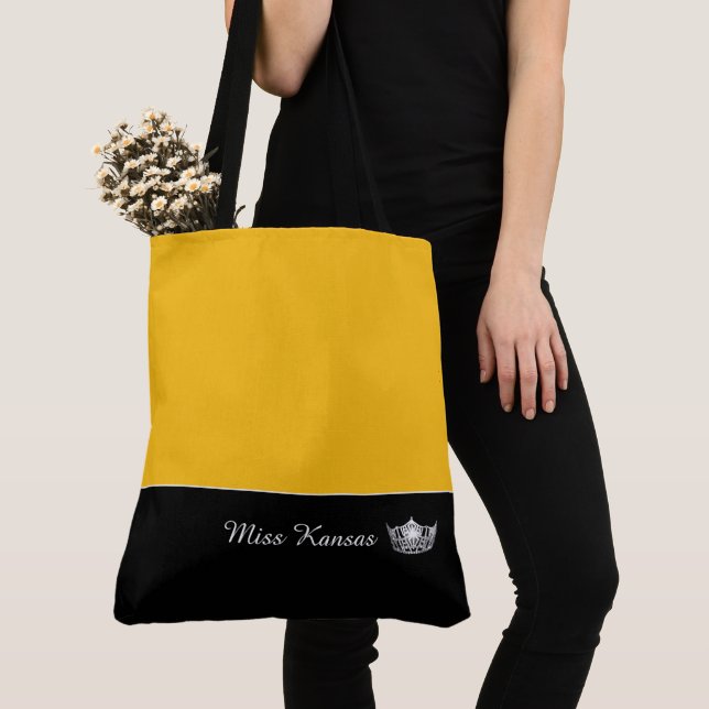 Miss America Silver Crown Tote Bag-Large Bag (Close Up)