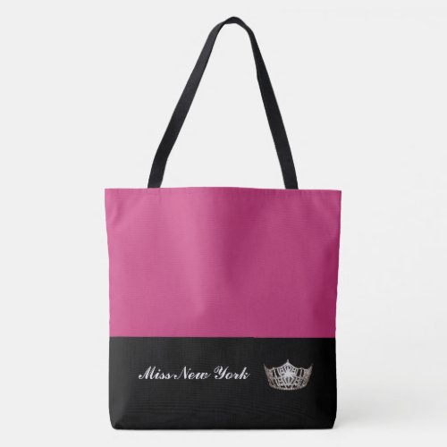 Miss America Silver Crown Tote Bag_Large Fuchsia