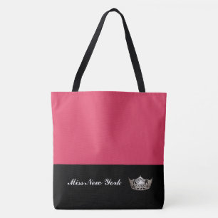 Miss America Silver Crown Tote Bag-Large Geranium Bag