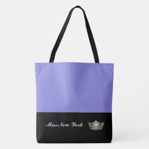 Miss America Silver Crown Tote Bag-Large Lavender