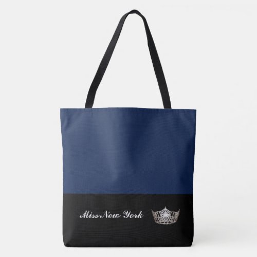 Miss America Silver Crown Tote Bag_Large Navy