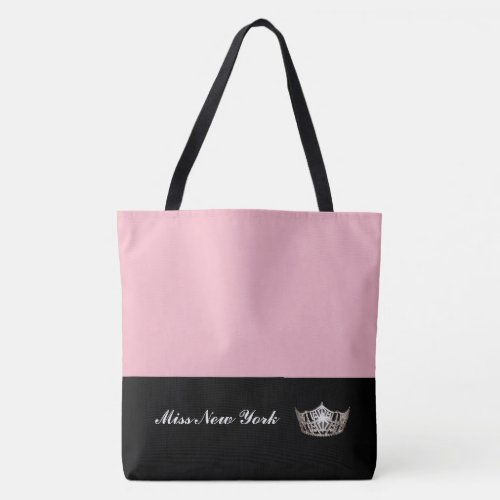 Miss America Silver Crown Tote Bag_Large Pink
