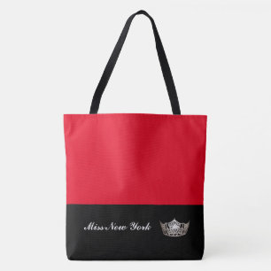 Miss America Silver Crown Tote Bag-Large Red