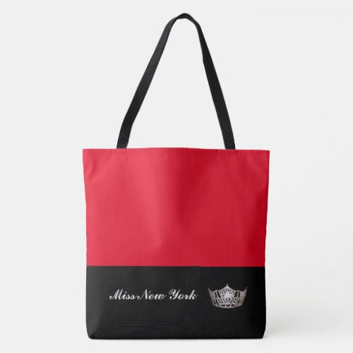 Miss America Silver Crown Tote Bag_Large Red