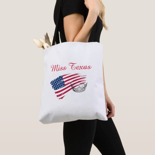 Miss America Silver Crown Tote Bag_Large US Flag