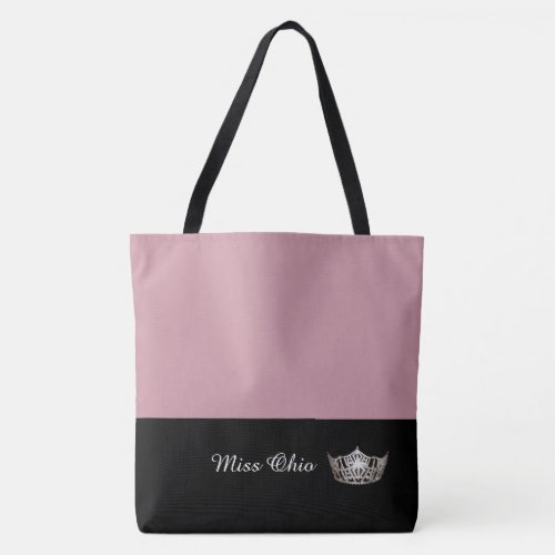 Miss America Silver Crown Tote Bag LRGE Mauve