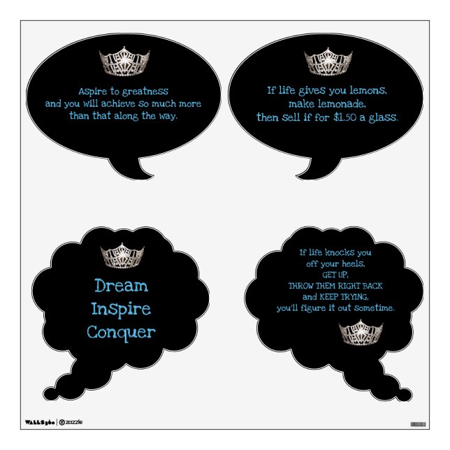 Miss America Silver Crown Wall Decal Call Outs (Front)