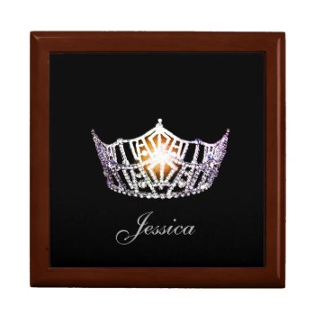 Miss America Slvr Crown Personal Name Jewerly Box by photographybydebbie at Zazzle