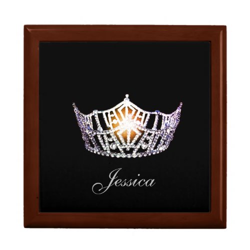 Miss America SLVR Crown Personal Name Jewerly Box