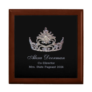Miss America SLVR Crown Personal Name Jewerly Box