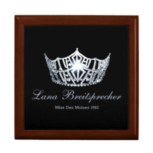Miss America SLVR Crown Personal Name Jewerly Box