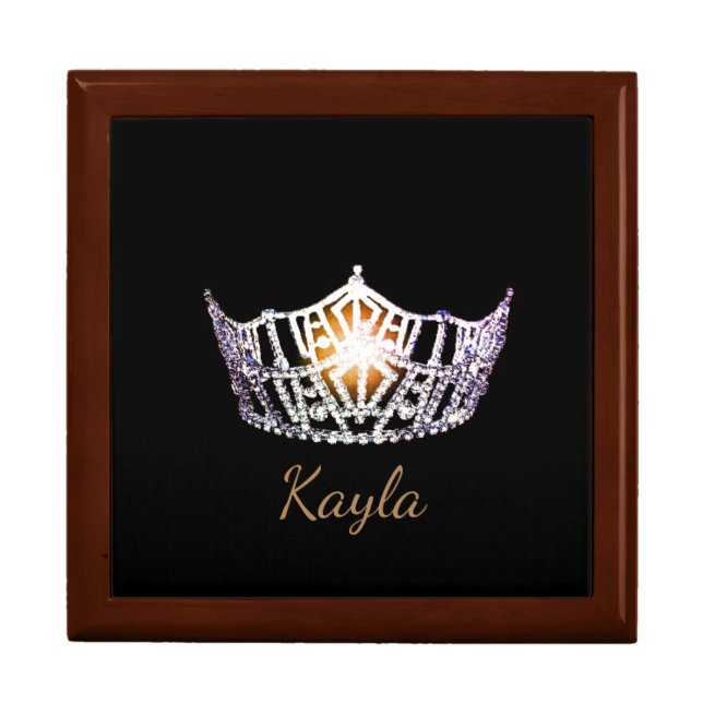 Miss America SLVR Crown Personal Name Jewerly Box (Front)