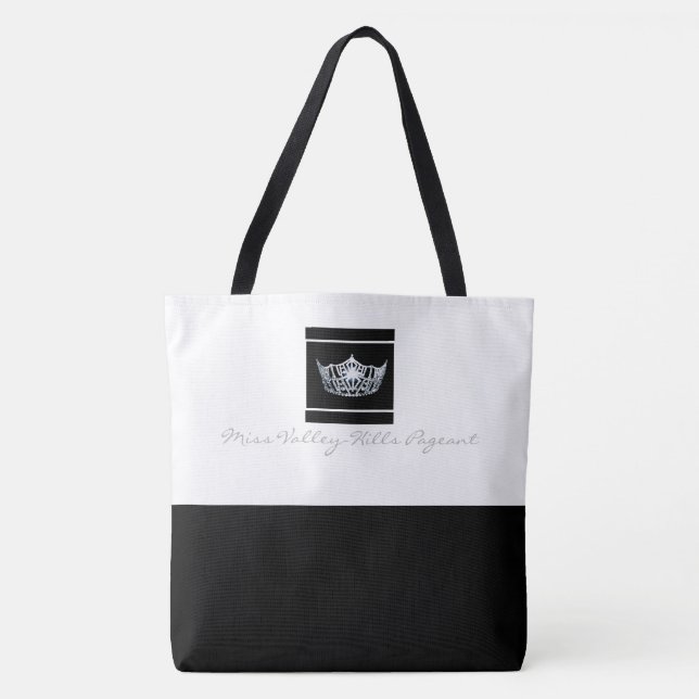 Miss America style Black Bottom Crown Tote (Front)