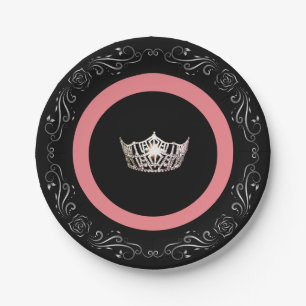 Miss America style Black Coral 7" Paper Plates