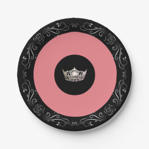 Miss America style Black Coral 7" Paper Plates
