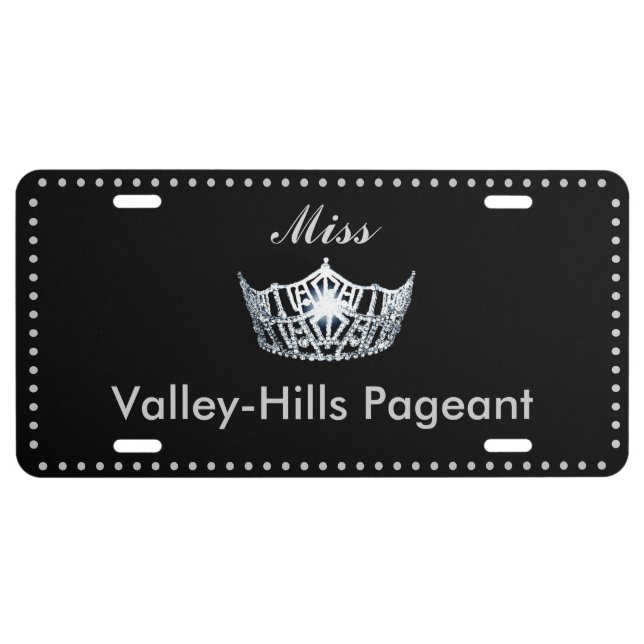 Miss America style Crown Aluminum License Plate (Front)