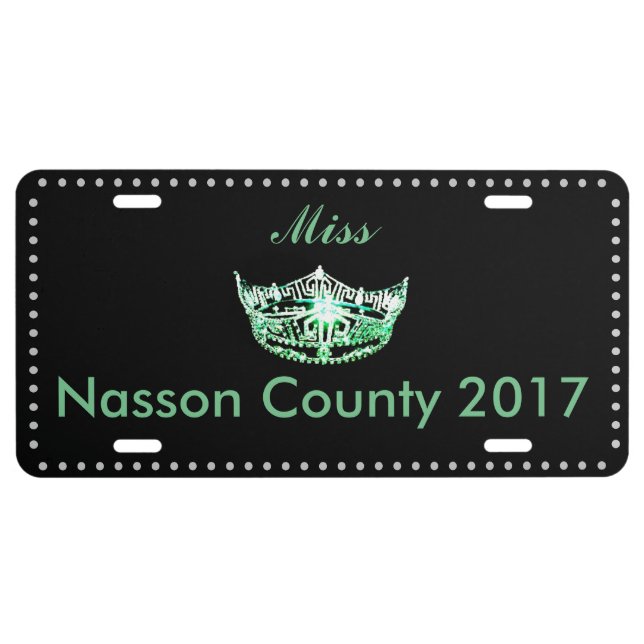 Miss America style Crown Aluminum License Plate (Front)