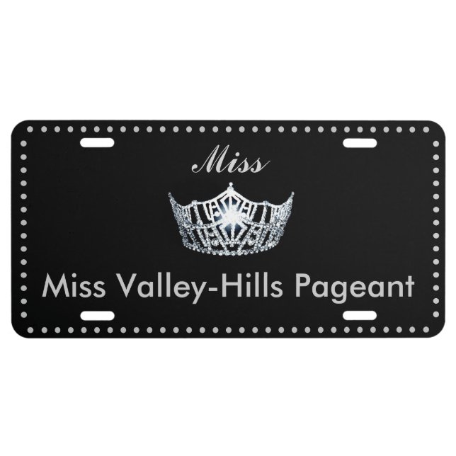 Miss America style Crown Aluminum License Plate (Front)