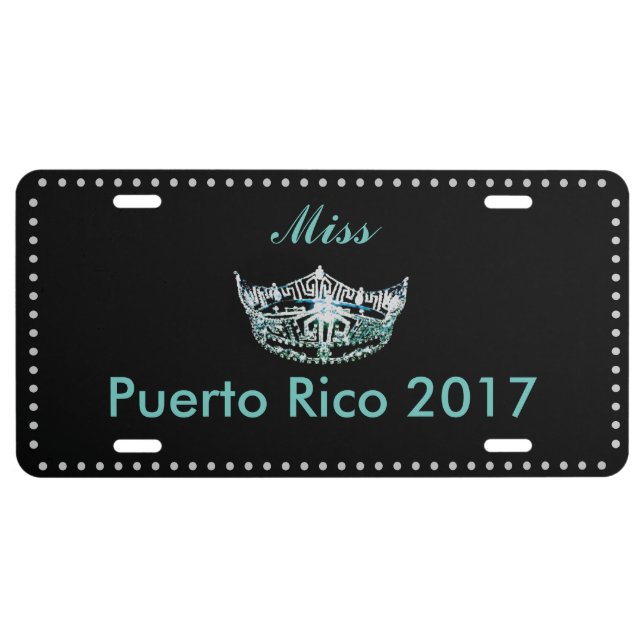 Miss America style Crown Aluminum License Plate (Front)