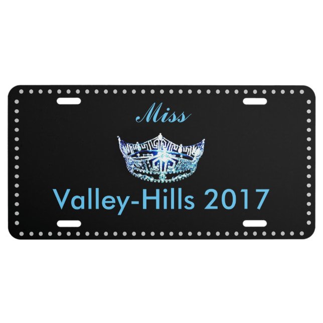 Miss America style Crown Aluminum License Plate (Front)