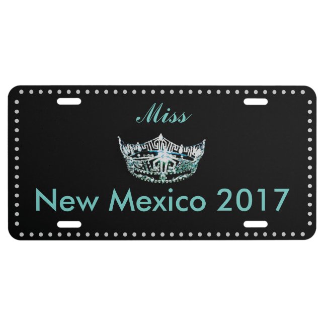Miss America style Crown Aluminum License Plate (Front)