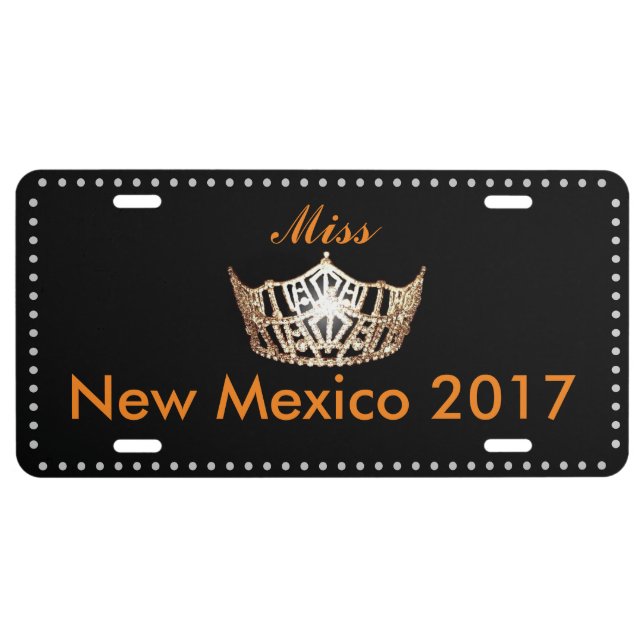 Miss America style Crown Aluminum License Plate (Front)