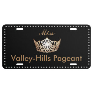 Miss America style Crown Aluminum License Plate