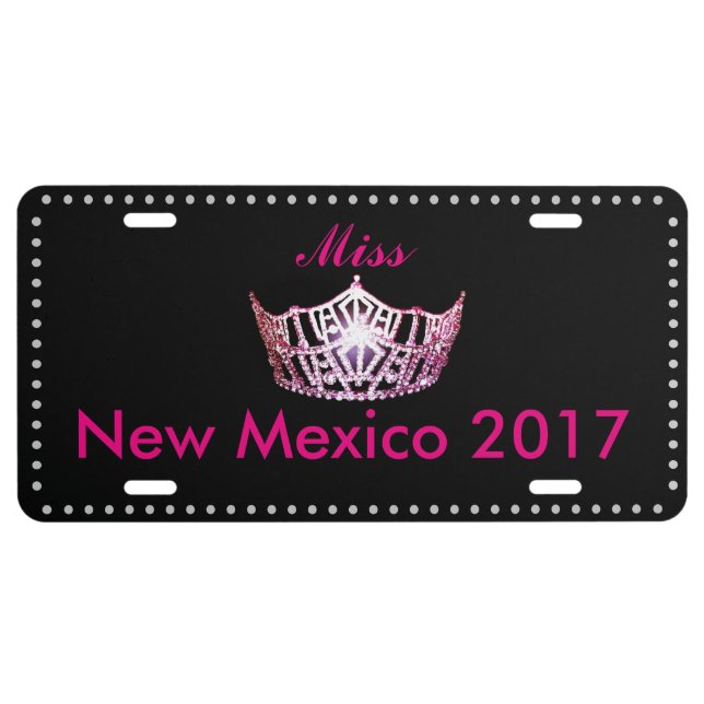 Miss America style Crown Aluminum License Plate (Front)
