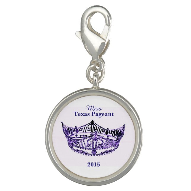 Miss America style Crown Charm-Lavender/Purple Charm (Front)