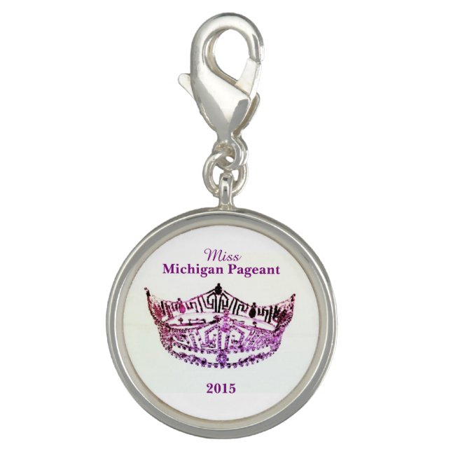Miss America style Crown Charm-Pink/Lavender Charm (Front)
