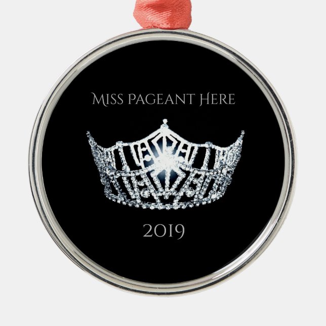 Miss America style Crown Christmas Ornament (Front)