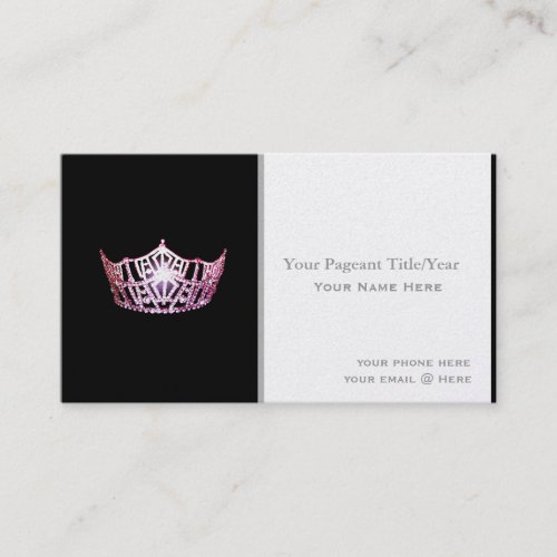 Miss America style Crown Custom Business Cards