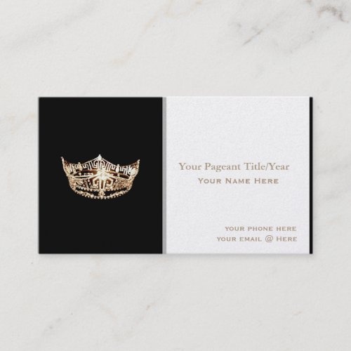 Miss America style Crown Custom Business Cards