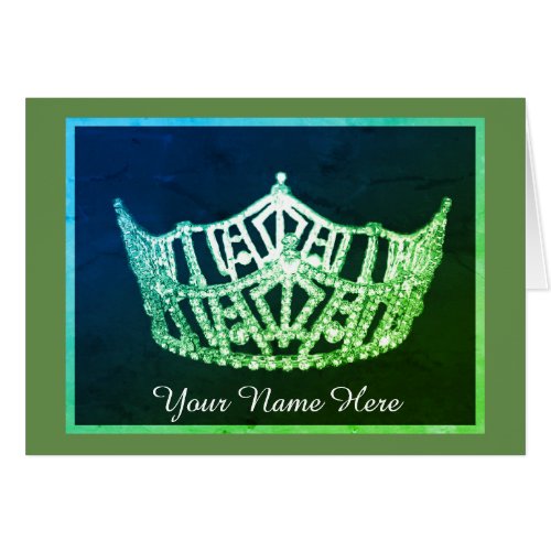 Miss America style Crown Custom Note Card