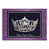 Miss America style Crown Custom Note Card (Front Horizontal)