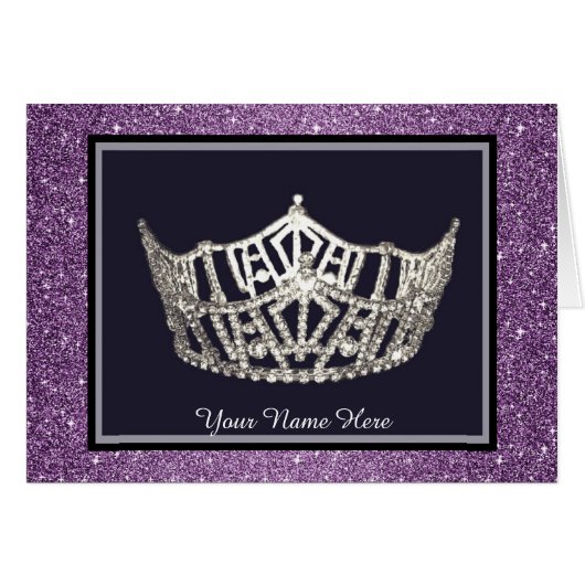 Miss America style Crown Custom Note Card (Front Horizontal)