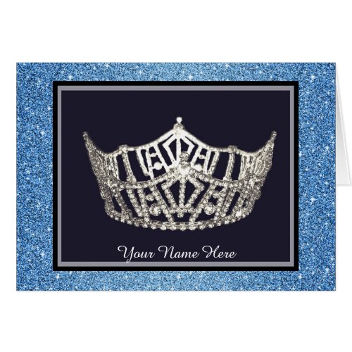 Miss America style Crown Custom Note Card