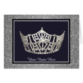 Miss America style Crown Custom Note Card (Front Horizontal)