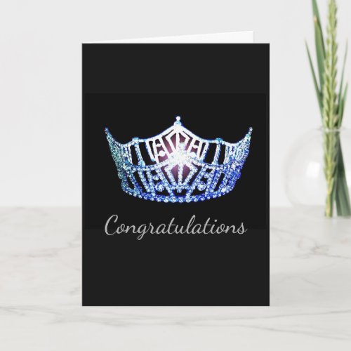 Miss America style Crown Greeting Card_Congrats Card