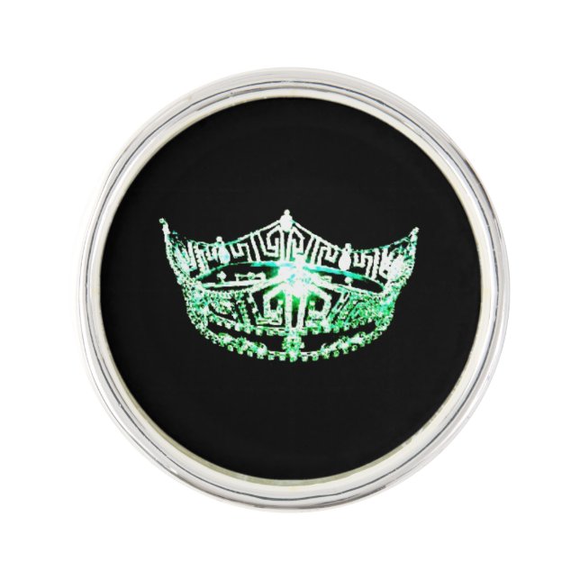 Miss America style Crown Lapel Pin (Front)