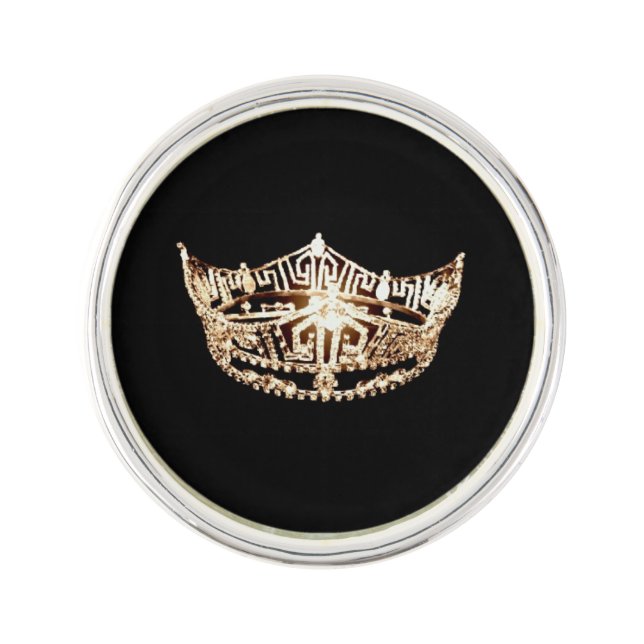 Miss America style Crown Lapel Pin (Front)