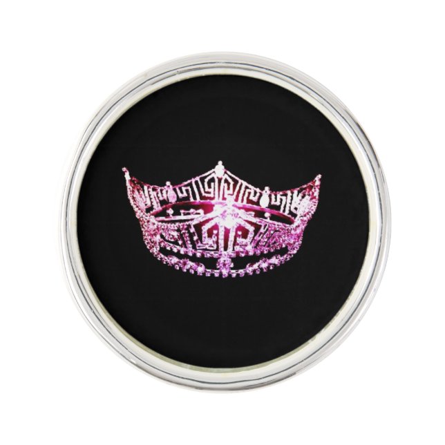 Miss America style Crown Lapel Pin (Front)
