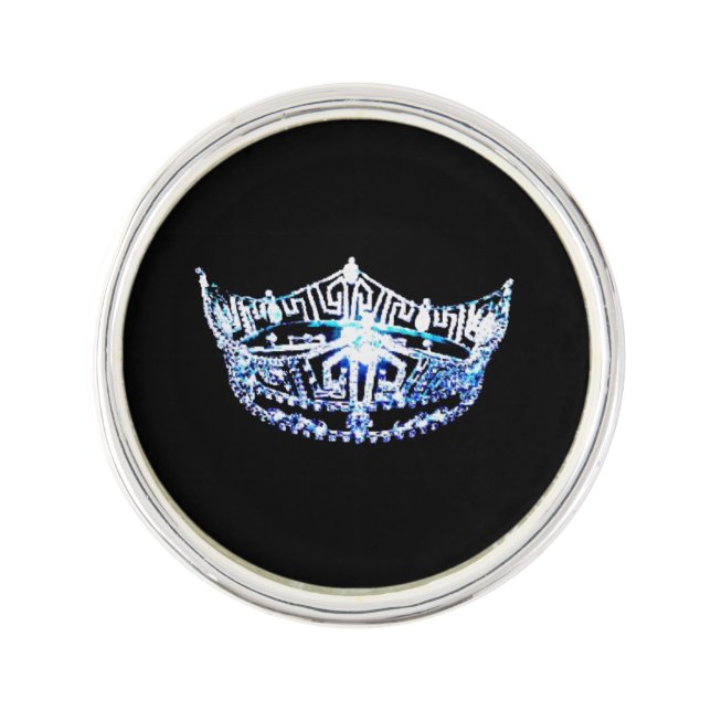 Miss America style Crown Lapel Pin (Front)