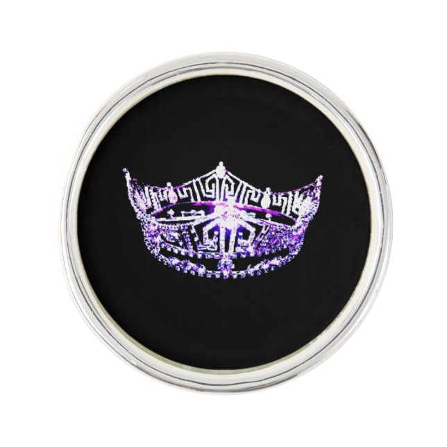 Miss America style Crown Lapel Pin (Front)